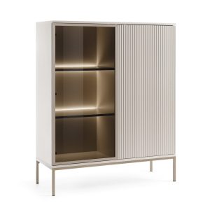 Laval WT104 – vitrine avec éclairage LED, cachemire, largeur 104 cm, hauteur 126 cm, profondeur 39 cm