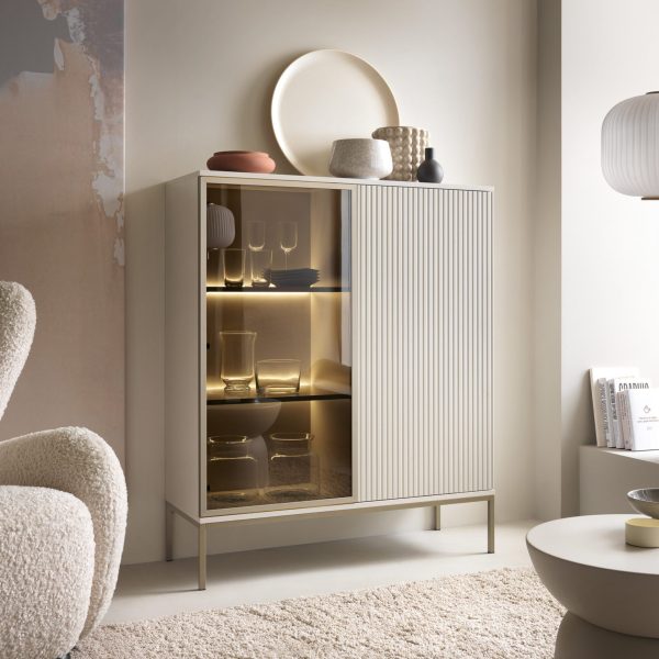 Laval WT104 – vitrine avec éclairage LED, cachemire, largeur 104 cm, hauteur 126 cm, profondeur 39 cm – Image 4