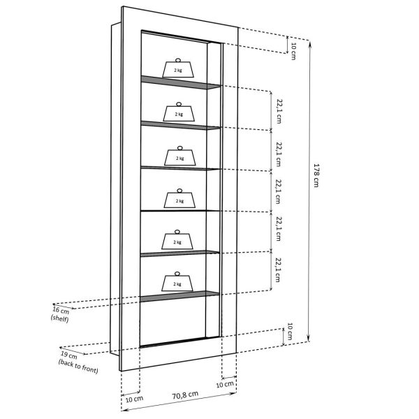 Vitrine suspendue Como Éclairage LED RVB – Image 3