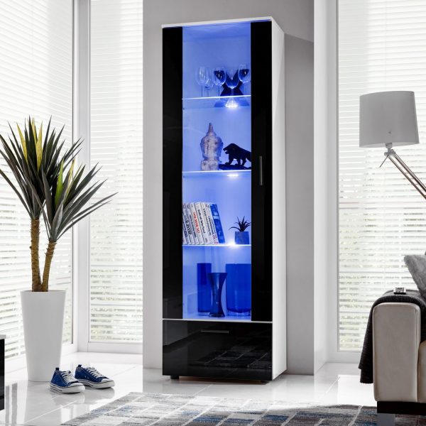 Présentoir sur pied Alessandria, noir/éclairage LED blanc bleu – Image 2