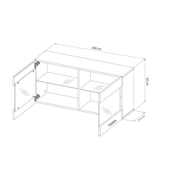Étagère suspendue Savona, Wotan/noir Éclairage LED RVB – Image 3