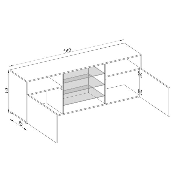 Armoire RTV Urbino, blanc/blanc – Image 3