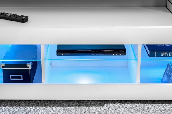  Set, Furniture, Tivoli SET3, Wotan/Noir,  Largeur 240cm x Hauteur 159cm x Profondeur 35cm, LED Bleu, pour Salon,  Chambre à coucher – Image 4