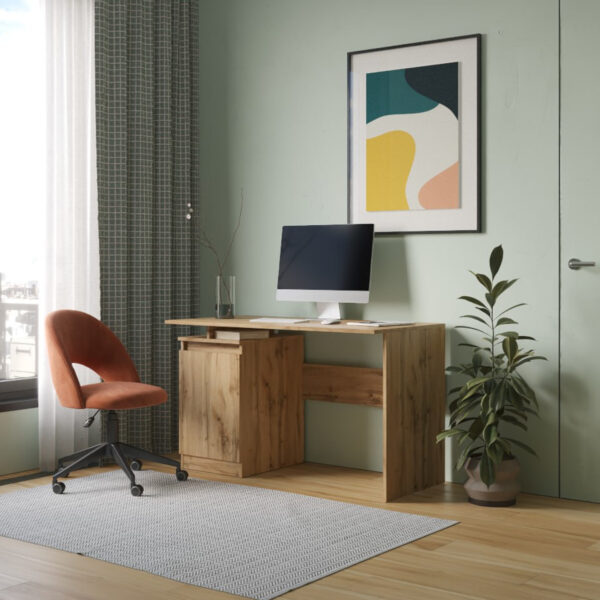 Bureau SOLA - Spacieux - Ferme - Chêne Wotan - Largeur 120 cm, Hauteur 73 cm, Profondeur 59 cm – Image 2