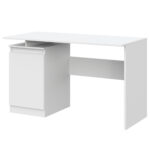 Bureau SOLA - Spacieux - Fermé - Blanc - Largeur 120 cm, Hauteur 73 cm, Profondeur 59 cm