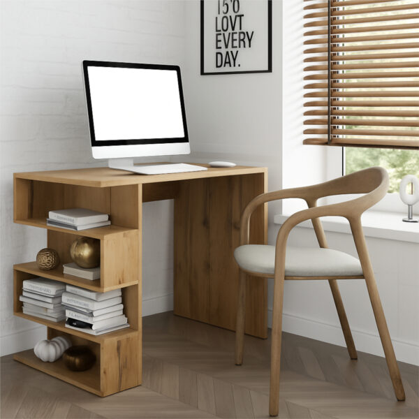 Bureau SOLA - Spacieux - Blanc - Largeur 120 cm, Hauteur 73 cm, Profondeur 59 cm – Image 2