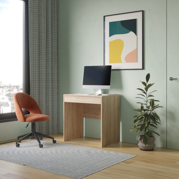 Bureau FORDE - Spacieux - Avec Tiroir - Chêne Sonoma - Largeur 75 cm, Hauteur 75 cm, Profondeur 50 cm – Image 4