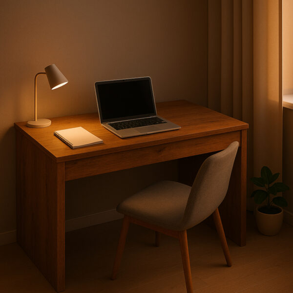 Bureau FORDE - Spacieux - Avec tiroir - Chêne Wotan - Largeur 75 cm, Hauteur 75 cm, Profondeur 50 cm – Image 5