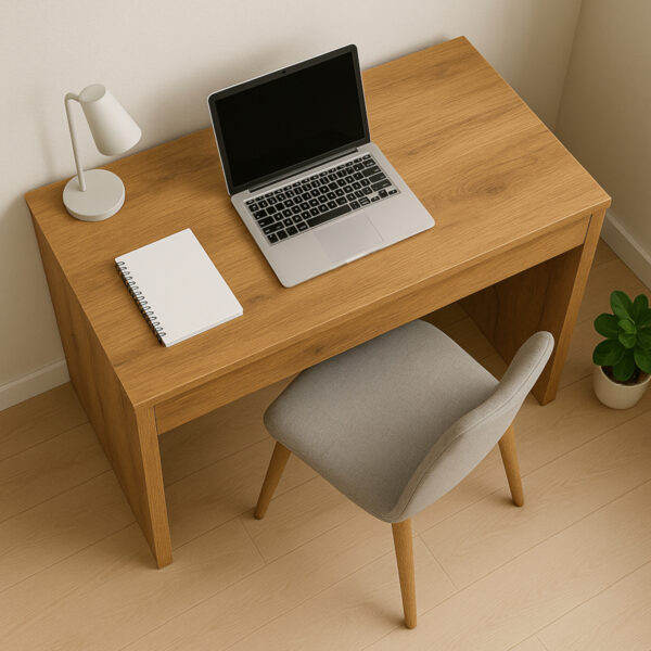 Bureau FORDE - Spacieux - Avec tiroir - Chêne Wotan - Largeur 75 cm, Hauteur 75 cm, Profondeur 50 cm – Image 6