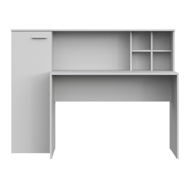 Bureau FAUSKE - Spacieux - Avec tiroir - Blanc - Largeur 153 cm, Hauteur 116 cm, Profondeur 54 cm – Image 5