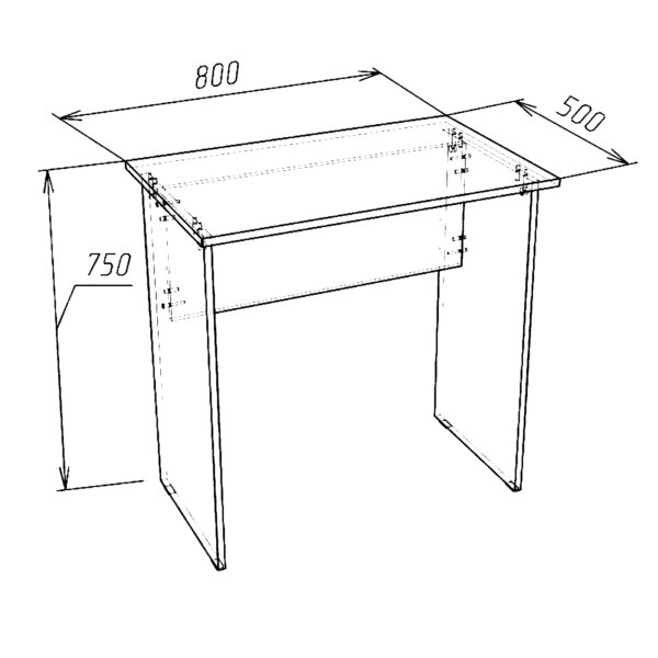 Bureau ULVIK - Simple - Chêne Sonoma - Largeur 80 cm, Hauteur 75 cm, Profondeur 50 cm – Image 3