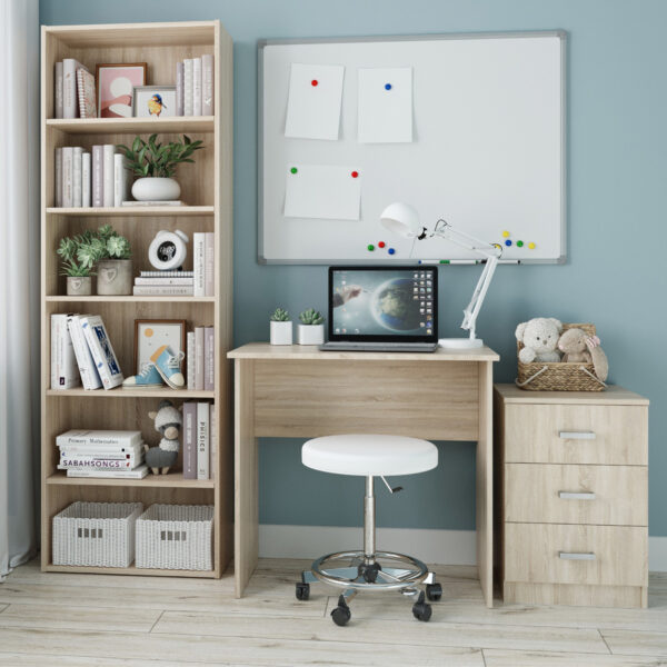 Bureau ULVIK - Simple - Chêne Sonoma - Largeur 80 cm, Hauteur 75 cm, Profondeur 50 cm – Image 4