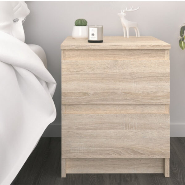 Commode SOLA - Chêne Sonoma - 2 Tiroirs - Largeur 40 cm, Hauteur 50 cm, Profondeur 43 cm – Image 4