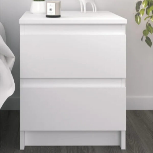 Commode SOLA - Blanc - 2 Tiroirs - Largeur 40 cm, Hauteur 50 cm, Profondeur 43 cm – Image 5