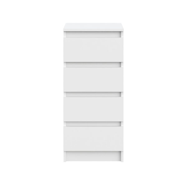 Commode SOLA - Blanche - 4 Tiroirs - Largeur 40 cm, Hauteur 90 cm, Profondeur 43 cm – Image 5