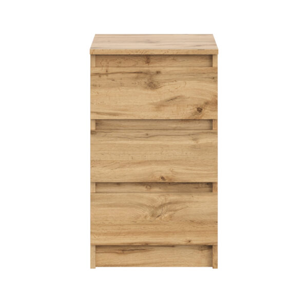 Commode SOLA - Chêne Wotan - 3 Tiroirs - Largeur 40 cm, Hauteur 69 cm, Profondeur 43 cm – Image 4