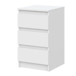 Commode SOLA - Blanc - 3 Tiroirs - Largeur 40 cm, Hauteur 69 cm, Profondeur 43 cm