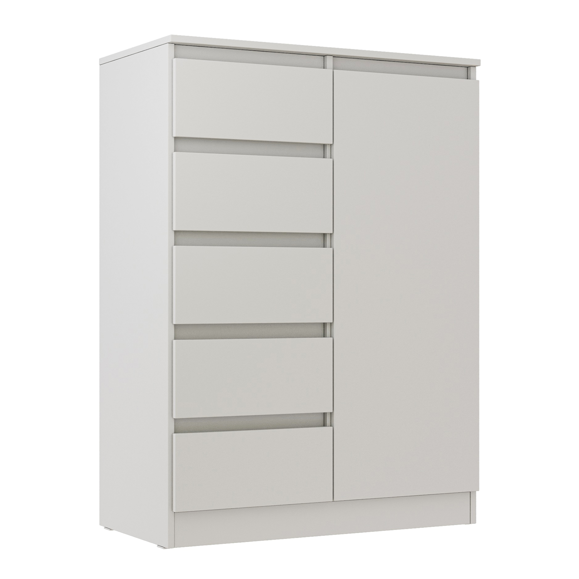 XMEBSKRKOMMC00401102_00-1.jpg Commode SOLA - Blanc - 4 Tiroirs - Largeur 83 cm, Hauteur 114 cm, Profondeur 43 cm – Image 1