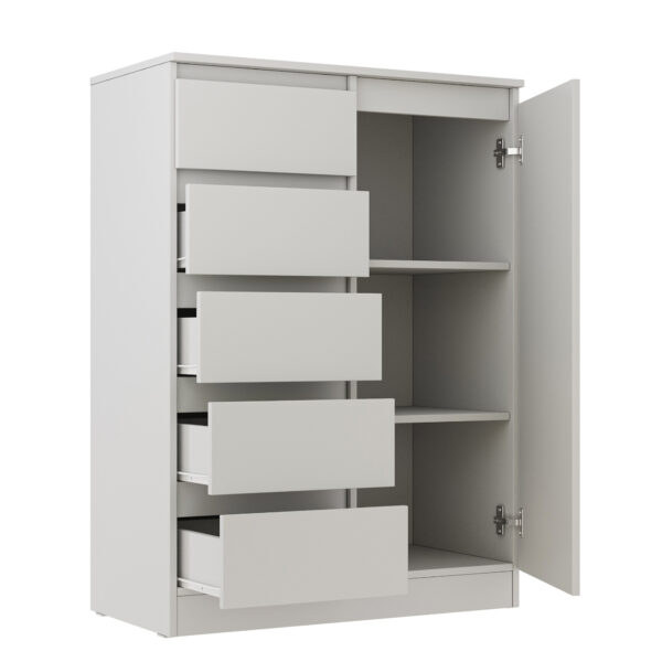 Commode SOLA - Blanc - 4 Tiroirs - Largeur 83 cm, Hauteur 114 cm, Profondeur 43 cm – Image 4