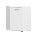 Commode FAUSKE - Spacieuse - D'angle - Blanc - Largeur 138 cm, Hauteur 74 cm, Profondeur 34 cm