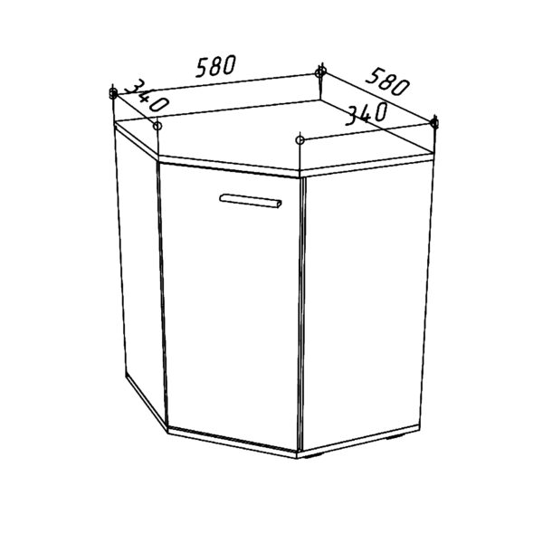 Commode FAUSKE - Spacieuse - D'angle - Blanc - Largeur 138 cm, Hauteur 74 cm, Profondeur 34 cm – Image 3