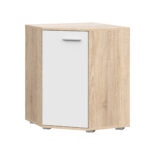 Commode FAUSKE - Spacieuse - d'angle - Chêne Sonoma - Blanc - Largeur 138 cm, Hauteur 74 cm, Profondeur 34 cm