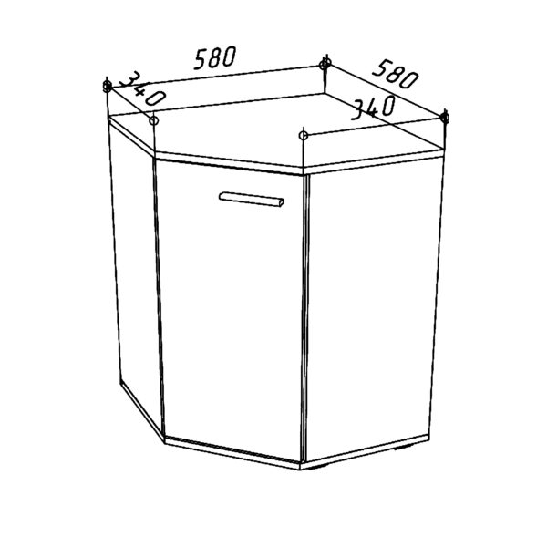 Commode FAUSKE - Spacieuse - d'angle - Chêne Sonoma - Blanc - Largeur 138 cm, Hauteur 74 cm, Profondeur 34 cm – Image 3