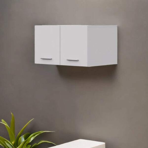 Armoire Murale FAUSKE - Spacieuse - 2 Portes - Blanc - Largeur 69 cm, Hauteur 40 cm, Profondeur 49 cm – Image 2