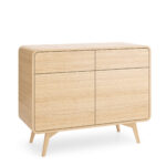 Commode Cornwall KSZ108 – Chêne – Arrondie – 2 Tiroirs – Largeur 108 cm, Hauteur 84 cm, Profondeur 39 cm