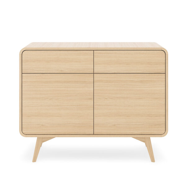 Commode Cornwall KSZ108 – Chêne – Arrondie – 2 Tiroirs – Largeur 108 cm, Hauteur 84 cm, Profondeur 39 cm – Image 7