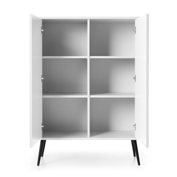 Commode MORDEN K103 – Blanche – Façades rainurées – Largeur 103 cm, Hauteur 129 cm, Profondeur 39 cm – Image 4