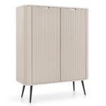 Commode MORDEN K103 – Cachemire – Façades rainurées – Largeur 103 cm, Hauteur 129 cm, Profondeur 39 cm