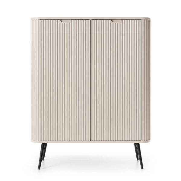Commode MORDEN K103 – Cachemire – Façades rainurées – Largeur 103 cm, Hauteur 129 cm, Profondeur 39 cm – Image 7