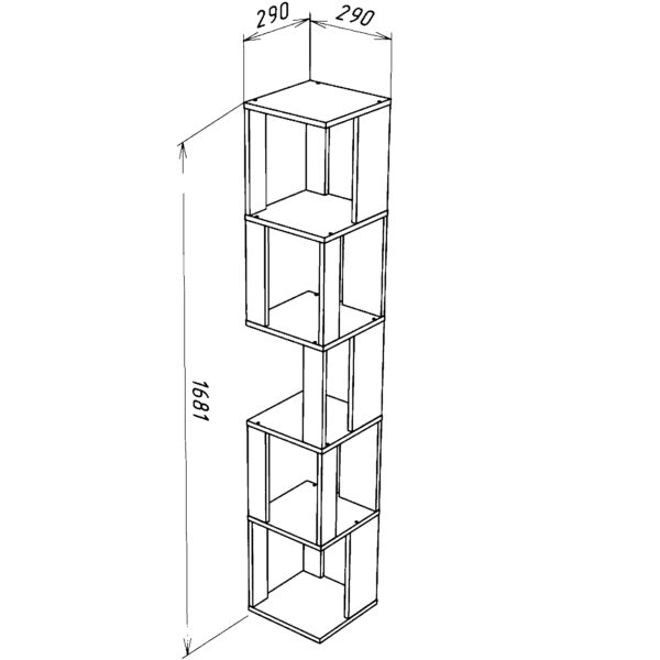 Étagère Debout Haute SOLA - Blanc - Largeur 29 cm, Hauteur 168 cm, Profondeur 29 cm – Image 3