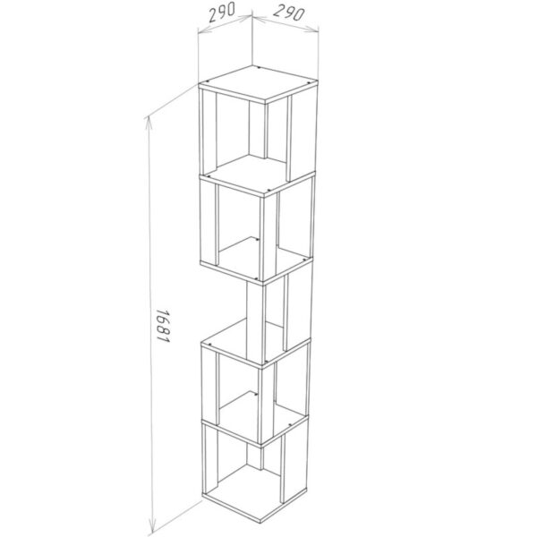 Étagère debout haute SOLA - Chêne Wotan - Largeur 29 cm, Hauteur 168 cm, Profondeur 29 cm – Image 3