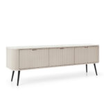 Meuble TV MORDEN – Cachemire – Façades rainurées – Largeur 168 cm, Hauteur 56 cm, Profondeur 39 cm