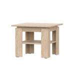 Table basse Sola - Chêne Sonoma - Étagère supplémentaire - Largeur 55 cm, Hauteur 55 cm, Profondeur 43 cm