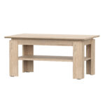 Table basse Sola - Chêne Sonoma - Étagère supplémentaire - Largeur 90 cm, Hauteur 55 cm, Profondeur 43 cm
