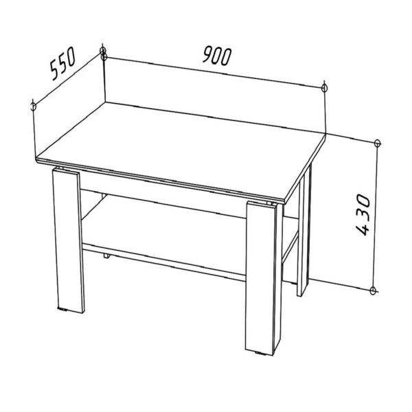 Table basse Sola - Blanc - Étagère supplémentaire - Largeur 90 cm, Hauteur 55 cm, Profondeur 43 cm – Image 3