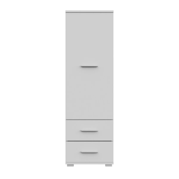 Armoire FAUSKE - 2 tiroirs - Blanc - Largeur 40 cm, Hauteur 130 cm, Profondeur 36 cm – Image 7