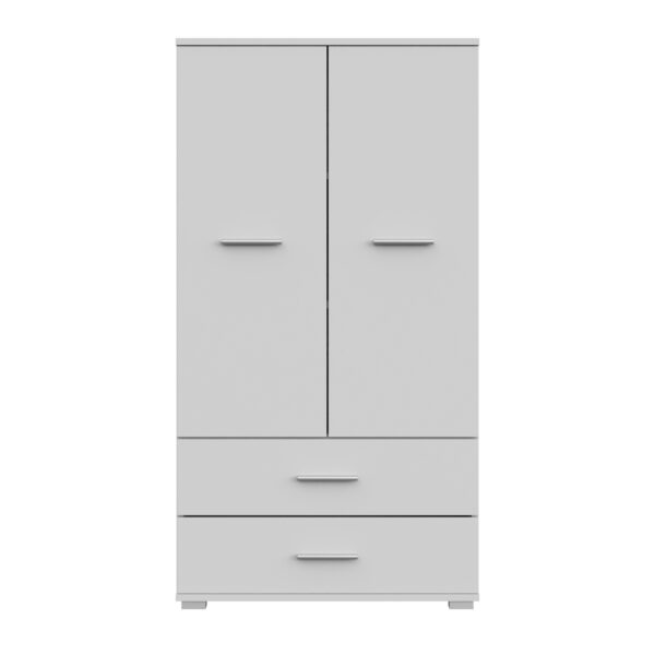 Armoire FAUSKE - 2 Tiroirs - Blanc - Largeur 69 cm, Hauteur 130 cm, Profondeur 36 cm – Image 6