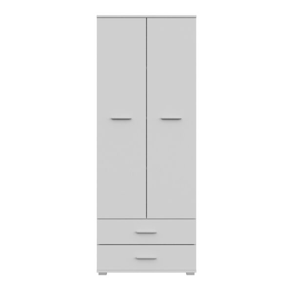 Armoire FAUSKE - 2 Tiroirs - Blanc - Largeur 69 cm, Hauteur 180 cm, Profondeur 36 cm – Image 4