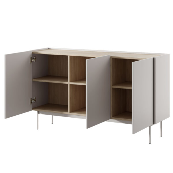 Kommode Kelowna K144 - Cachemire, Chêne - Largeur 144 cm, Hauteur 83 cm, Profondeur 37 cm – Image 4