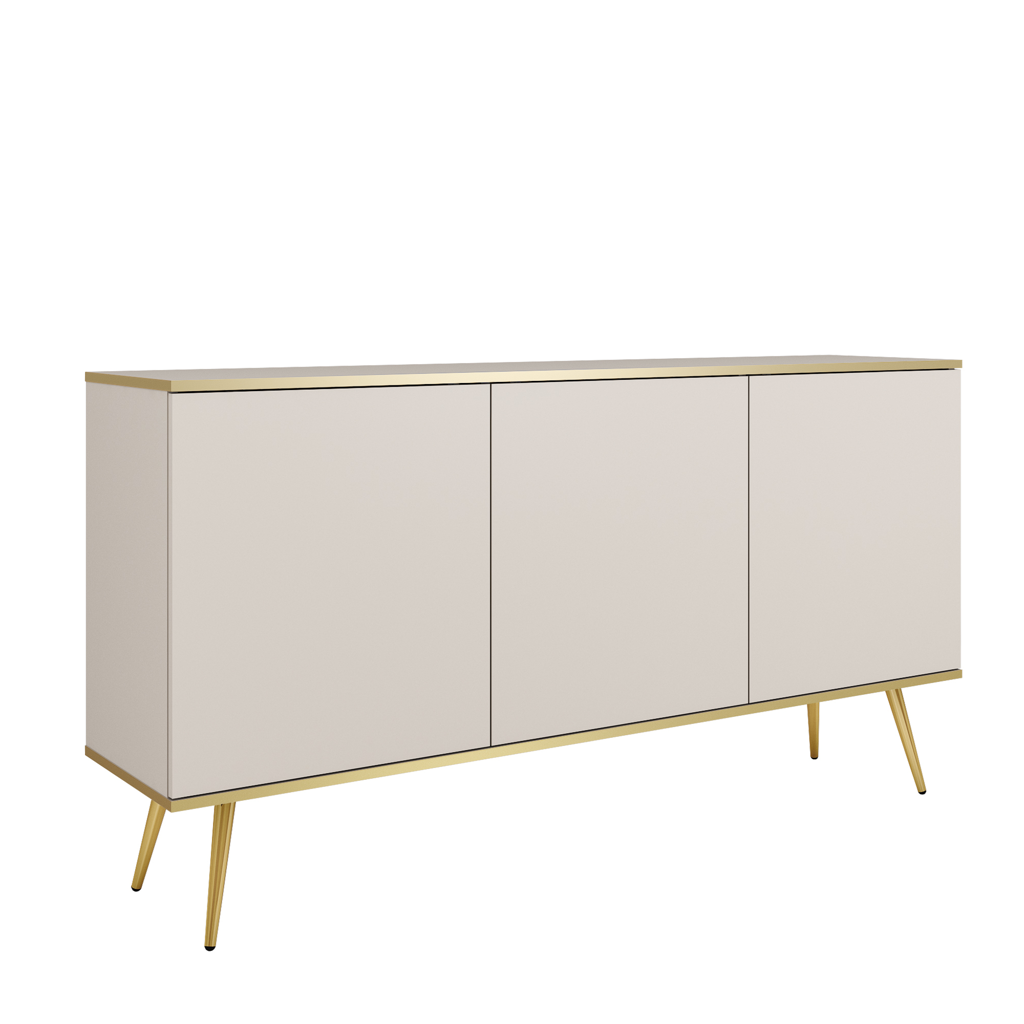 XMEBSKRKOMPI01901103_00-1.jpg Commode Banff K160 - Beige - Pieds dorés - Largeur 160 cm, Hauteur 85 cm, Profondeur 39 cm – Image 1