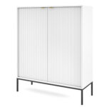 Commode NANAIMO K104 - Blanc - Poignées dorées - Largeur 104 cm, Hauteur 125 cm, Profondeur 39 cm