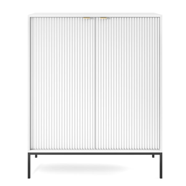 Commode NANAIMO K104 - Blanc - Poignées dorées - Largeur 104 cm, Hauteur 125 cm, Profondeur 39 cm – Image 8