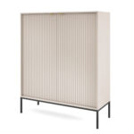 Commode NANAIMO K104 - Cachemire - Poignées dorées - Largeur 104 cm, Hauteur 125 cm, Profondeur 39 cm