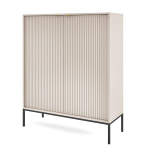 Commode NANAIMO K104 - Cachemire - Poignées dorées - Largeur 104 cm, Hauteur 125 cm, Profondeur 39 cm