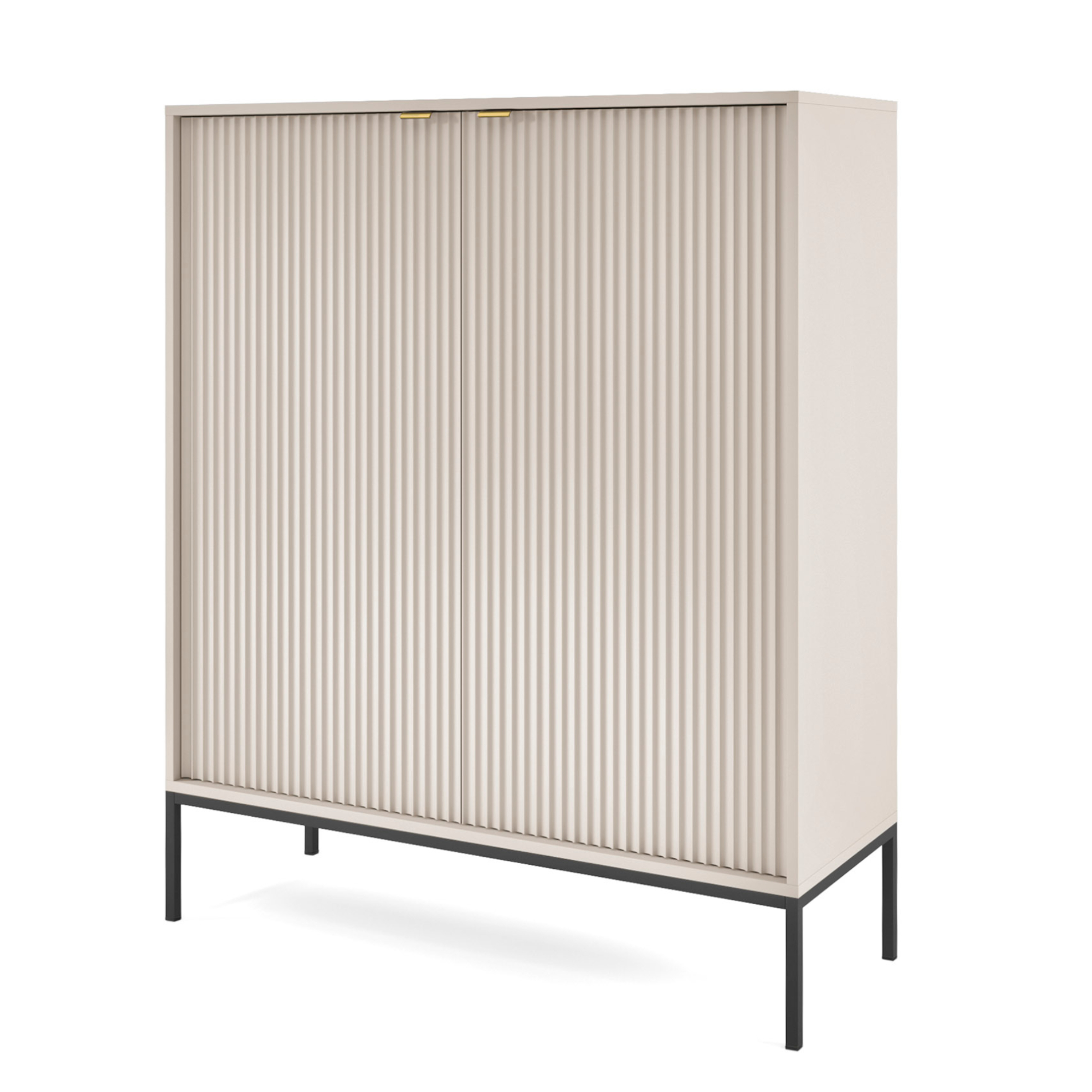 XMEBSKRKOMPI02701203_00-1.jpg Commode NANAIMO K104 - Cachemire - Poignées dorées - Largeur 104 cm, Hauteur 125 cm, Profondeur 39 cm – Image 1