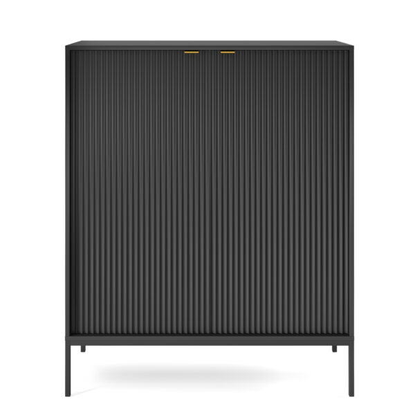 Commode NANAIMO K104 - Noir - Poignées dorées - Largeur 104 cm, Hauteur 125 cm, Profondeur 39 cm – Image 8
